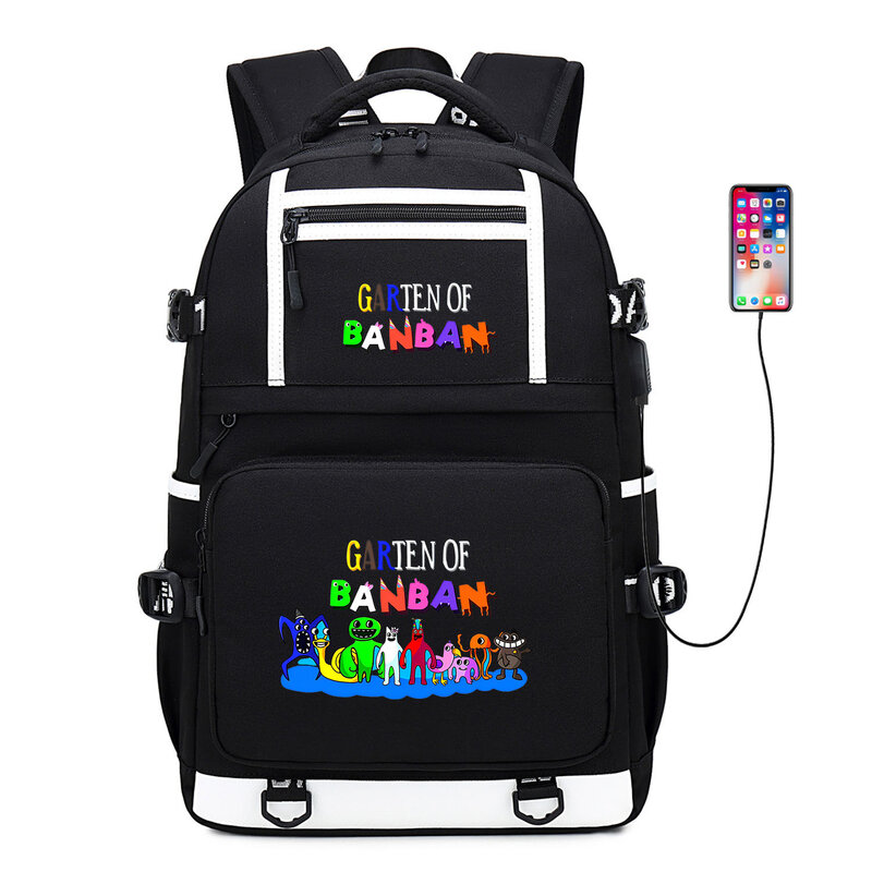 Garten Of Banban printed backpack student schoolbag cartoon children's bag usb outdoor travel bag