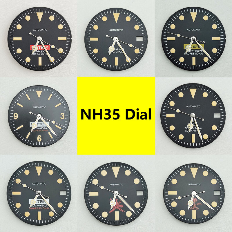 Verde Luminous Retro Dial S, Assista Acessórios, Adequado para NH35 e NH36 Movimento
