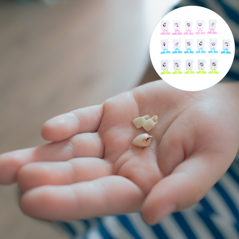 Caixa pequena da lembrança do dente, protetor dos dentes do bebê, armazenamento do bebê, organizador, 50pcs
