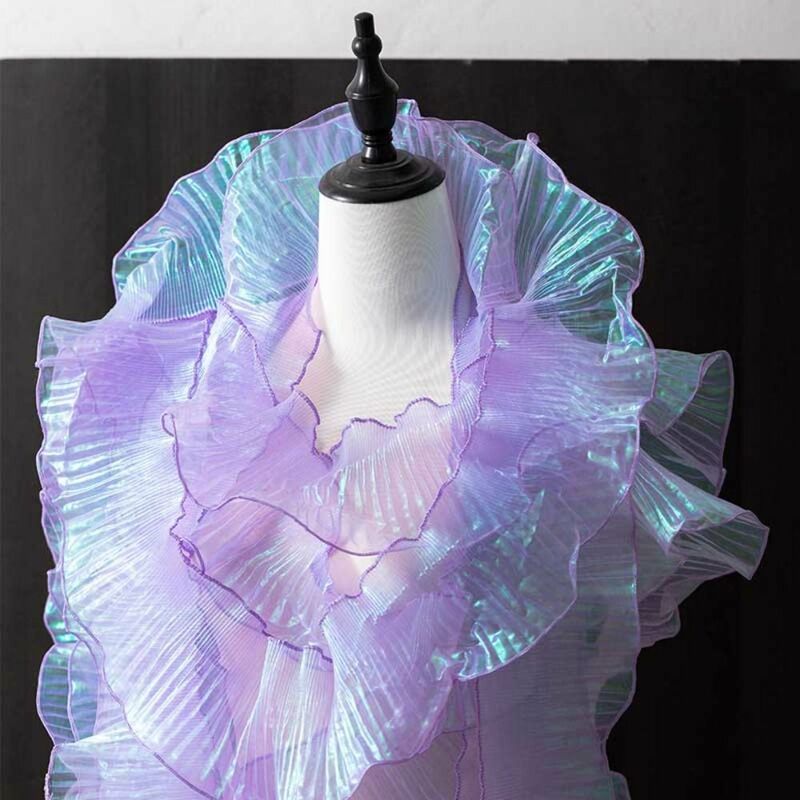 Neue 1 Yard plissierte Spitze Band 12cm breite Meerjungfrau Farbe Kleidung liefern Rüschen Näh stoff Handwerk DIY Näh material