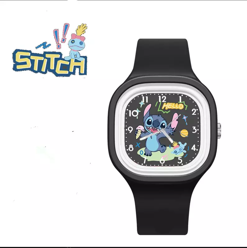 Stitch Disney Watch Kawaii Anime Lilo & Stitch Children Watchs Sports Silicone Watch Cartoon Mickey Minnie Watch Kids Toy Gifts