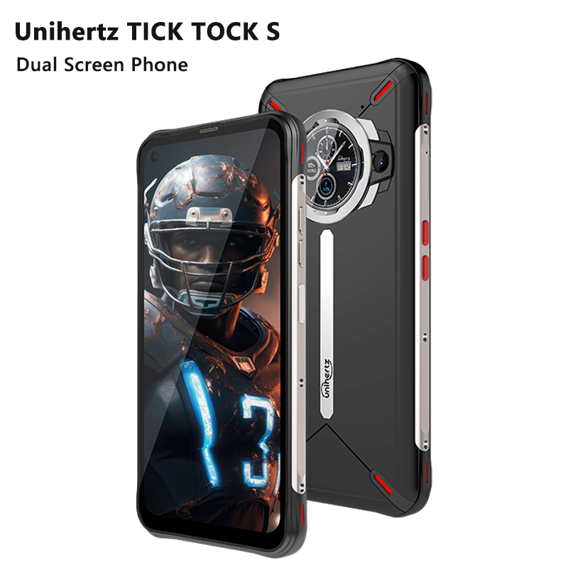Unihertz Ticktock-S 슬림 견고한 5G 스마트폰, 8GB 256GB 휴대폰, 5200mAh 듀얼 스크린 휴대폰, 64MP 카메라 치수 700