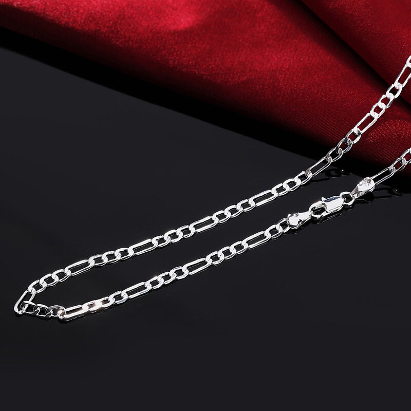 Chshine-925 Sterling Silver Chain Necklace para mulheres e homens, 16 ", 18", 20 ", 22", 24 ", 26", 28 ", 30", jóias de luxo, frete grátis