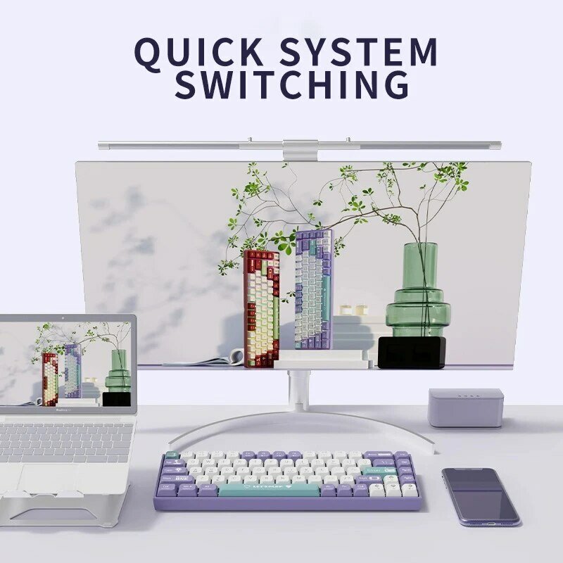 لوحة مفاتيح الألعاب الميكانيكية السلكية ، كمبيوتر محمول مدمج ، الشاي أو العمود الأحمر ، 68 مفتاحًا