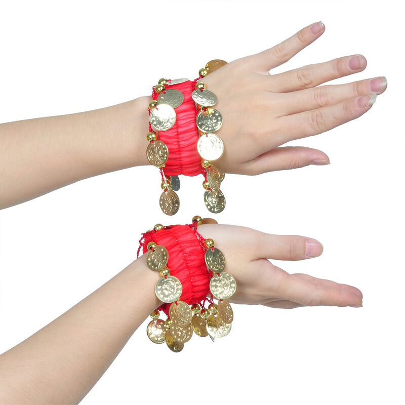 2x Bracelet Golden Coin For Women Exquisite And Delicate Ethnic Stage Performance Unique Decoration