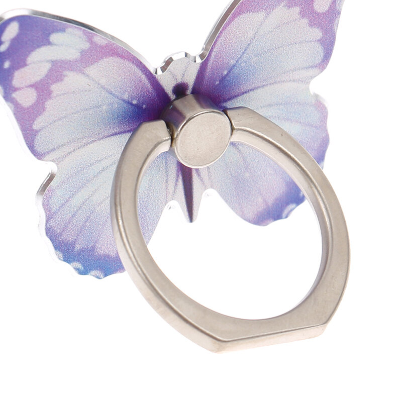 1 pçs novo universal bela borboleta telefone celular lidar com titular anel de dedo