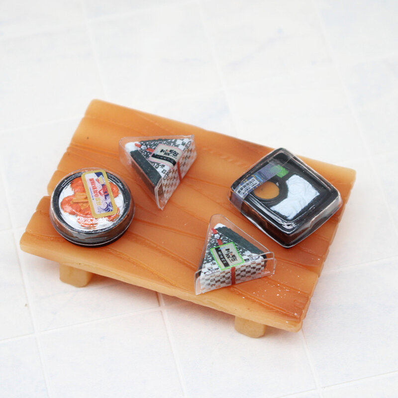 Miniature maison de courses de sushi japonais, jouet de simulation alimentaire, bento pour maison de beurre, accessoires de cuisine Kawaii, riz, nouveau, 2 pièces