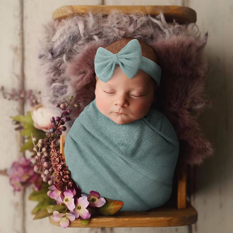Stretchable Swaddling Blanket para o bebê recém-nascido, Fotografia Props, envoltório macio, bebês Acessórios