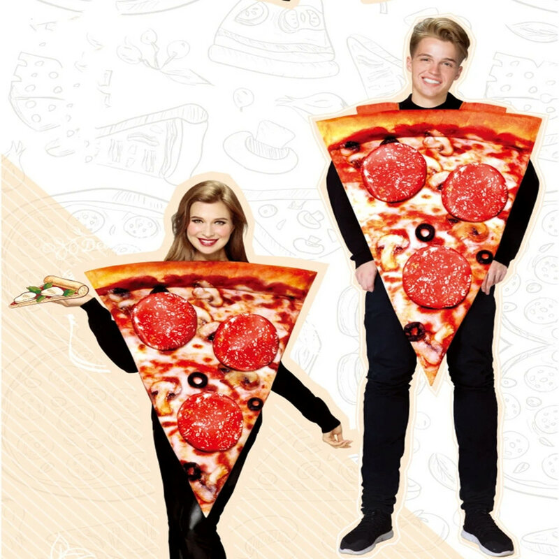 Śmieszne Cosplay Pizza kostium jedzenie odzież na przyjęcia dla dorosłych i dzieci Party Halloween rekwizyty na występy