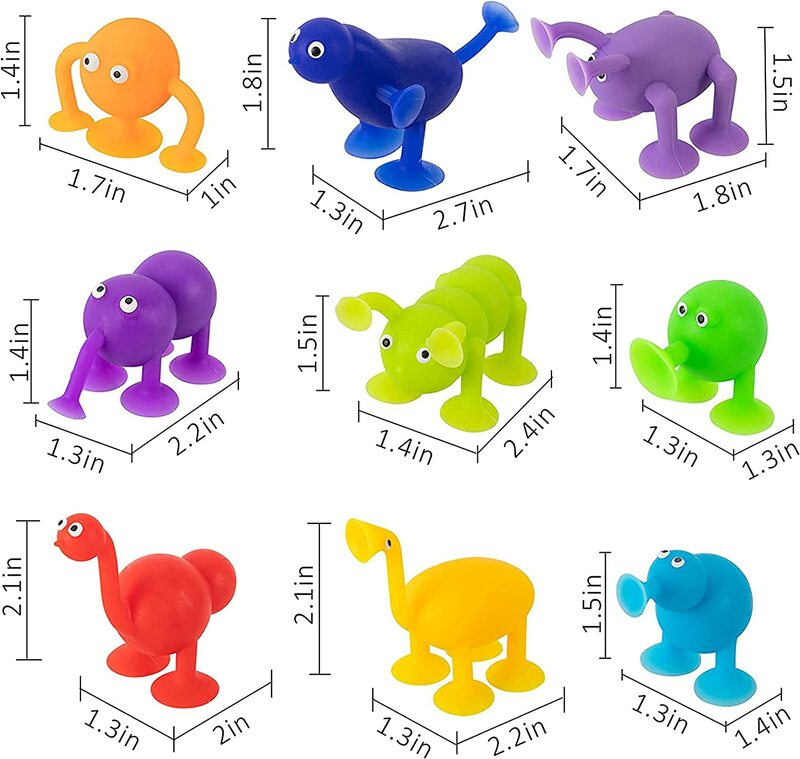 Mainan blok bangunan silikon lembut bentuk hewan mainan isap untuk anak-anak penghilang stres orangtua-anak interaktif permainan pengisap mainan mandi