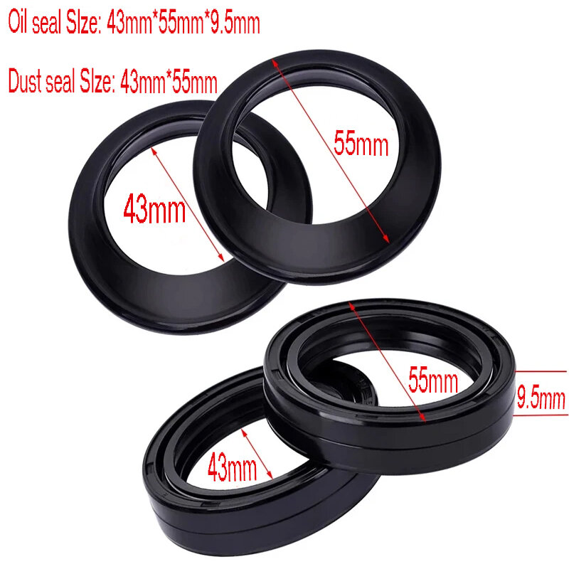 43x55x9.5 Motorcycle Absorber Front Fork Damper Oil Seal 43 55 Dust Seal For Yamaha YZF-R6 FZS10 YZF-R1 VMX12 V-Max 43*55*9.5