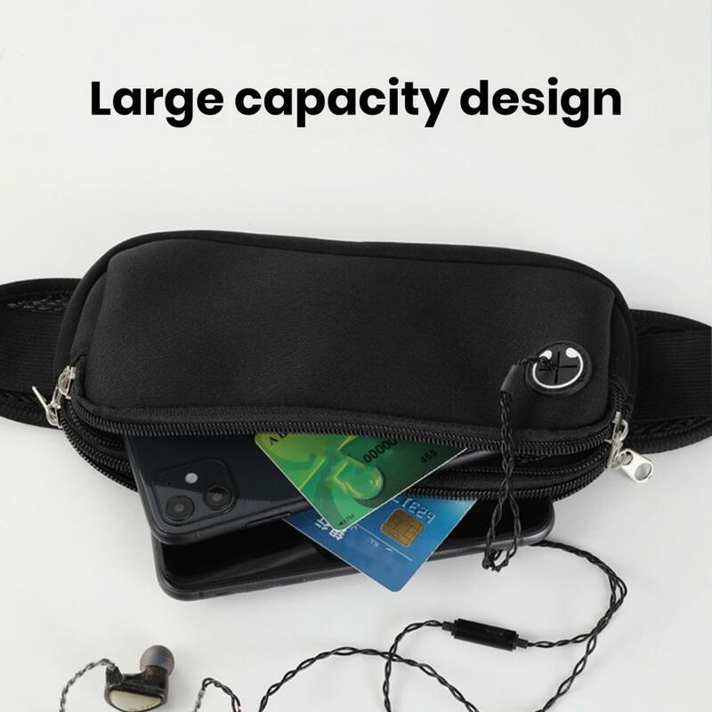 Unisex Fanny Pack Waterproof Phone Bag Elastic Waist Strap Earphone Hole Fitness Belt Bag Outdoor Jogging Cycling Waist Bag