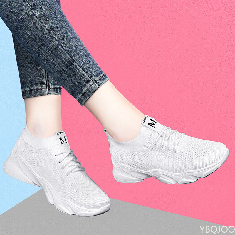 Кроссовки без шнуровки женские, легкая спортивная Удобная Повседневная дышащая обувь для ходьбы и бега