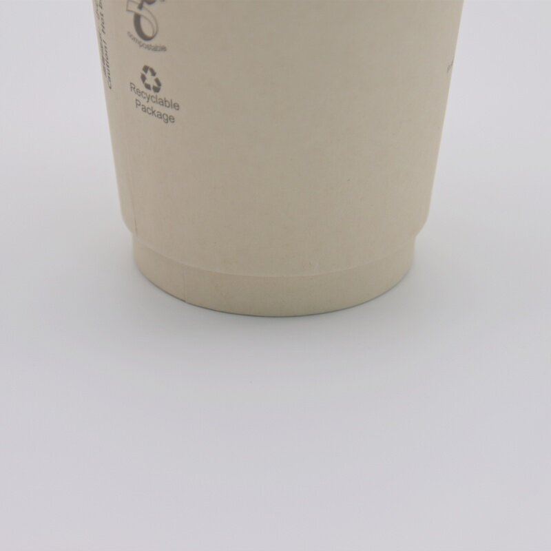 Op Maat Gemaakte Producthot Verkochte Dubbele Muur Gedrukt Logo Pulp Papier Koffiekopje Met Deksel