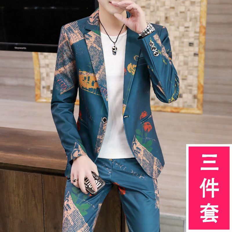Conjunto de terno pequeno de manga comprida masculino, jaqueta bonito, marca da moda, Ins, primavera e outono, 2 B2, 2022
