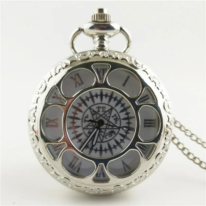남성용 할로윈 스몰 모드 절묘한 쿼츠 포켓 시계, 라운드 케이스 펜던트 목걸이 체인, 절묘한 시계 선물, 신제품