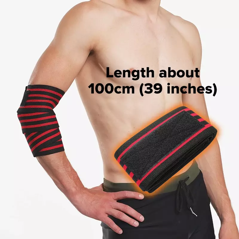 1PC 100cm Long Wrap Elbow Strap Bandage Breathable Brace Support Gym Fitness Sport Protecter Pad for Weightlifting Bench Press