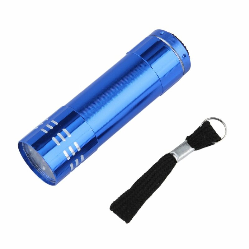 Minilinterna ultrabrillante para exteriores, resistente al agua, de aluminio azul, 9 LED