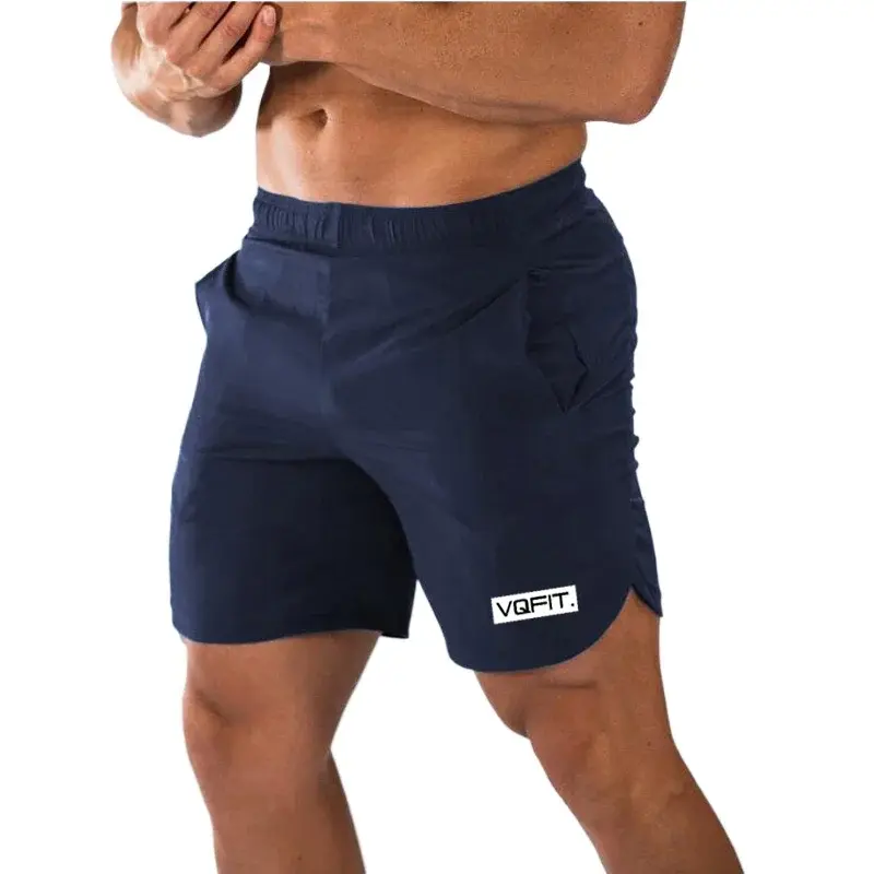 Быстросохнущие мужские шорты, летние легкие спортивные брюки средней длины для фитнеса, Свободные повседневные