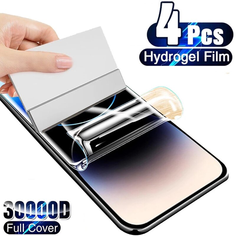 30000D Film hidrogel tutup penuh, Film lunak pelindung layar untuk iPhone 14 11 12 13 Pro Max Mini 6 7 8 14 Plus X XS XR XS MAX