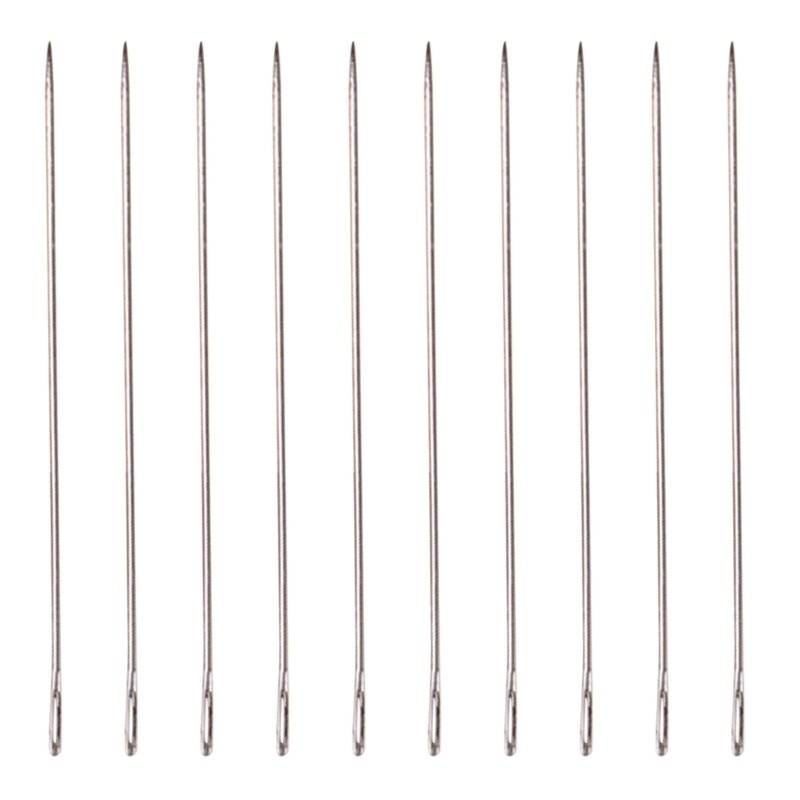 10x/set Beading Needle Long Straight Beading Thread Needle Big Eye Beading Pin