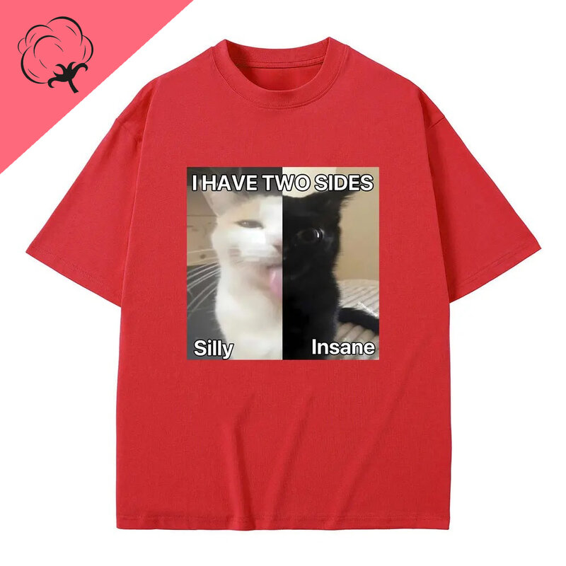 Ich habe zwei Seiten albern und lnsane Meme gedruckt T-Shirt lässig Modetrend Spaß Baumwolle Unisex kurz ärmel ige Kleidungs stück Top