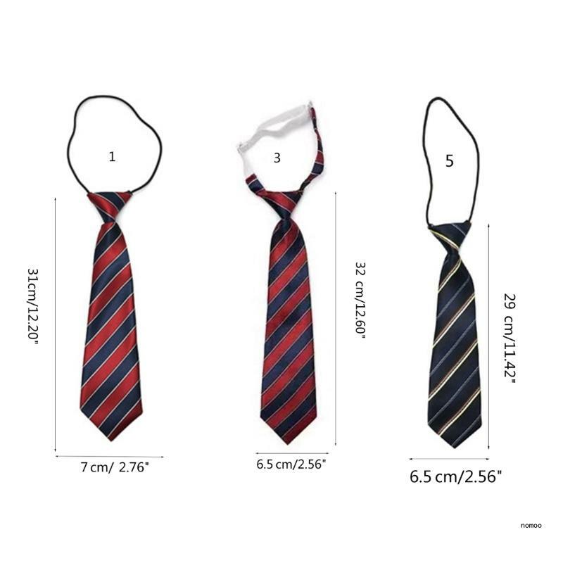 Kid Striped Tie for School Graduation Boy Neckties Bow Tie for Kid Pre-tied Ties For Boy Pre-tied Neckties Uniform Tie