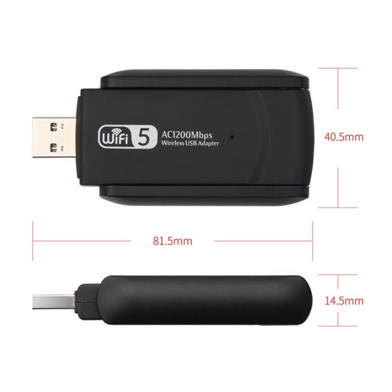LccKaa adaptor USB WiFi, adaptor jaringan 1200Mbps AC Dual Band Wifi 5G/2.4G nirkabel USB Lan Ethernet untuk PC Desktop Laptop