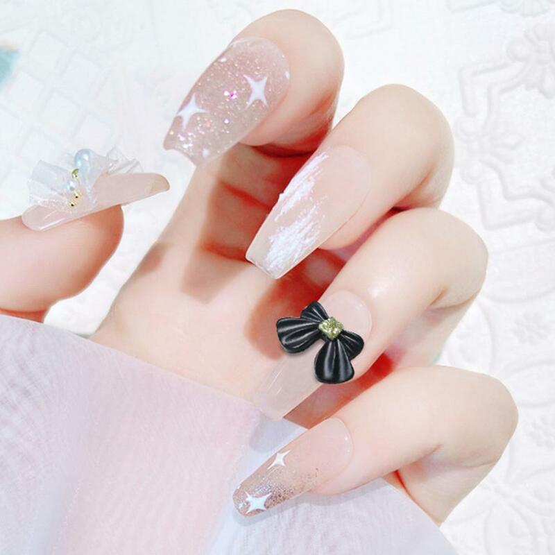 Nail Ornament Mini Lovely 2 Colors Creative  Butterfly Shaped Bowknot Art Decoration Bowknot Art Decoration Long Lasting