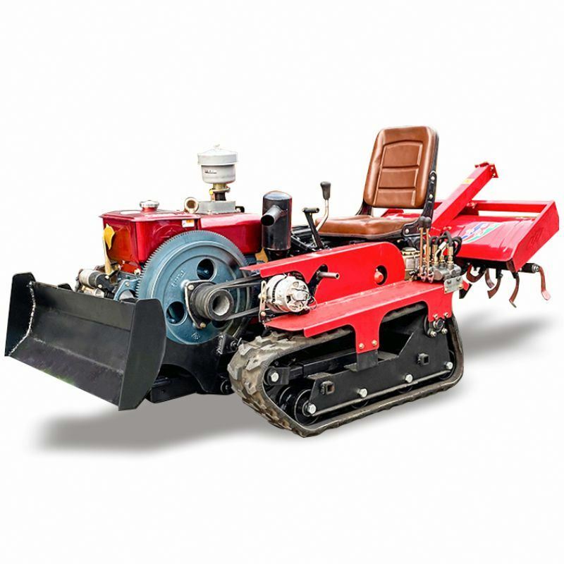 Self-propelled rotary cultivator chain multifunctional crawler cultivator 25 HP diesel electric start crawler micro-cultivator