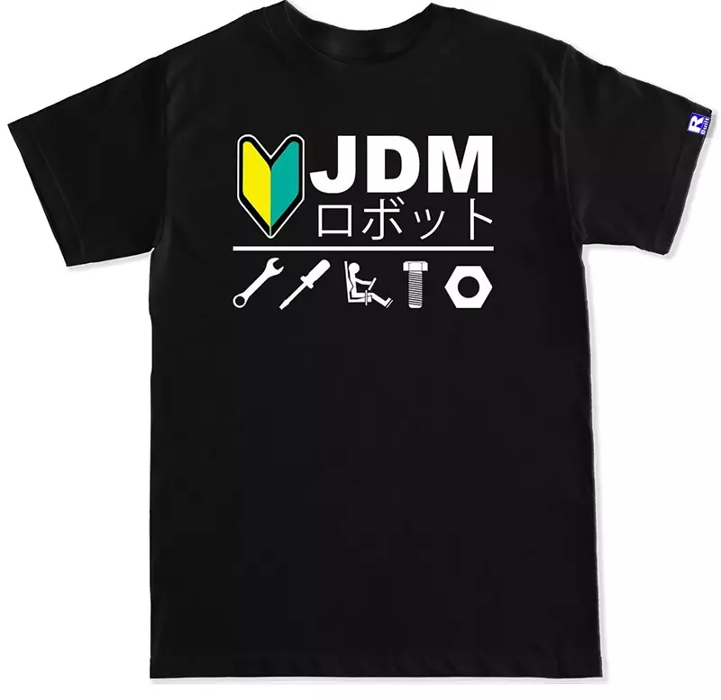 Футболка JDM R Built мужская с круглым вырезом, Повседневная рубашка из 100% хлопка, с коротким рукавом, размеры S-3XL