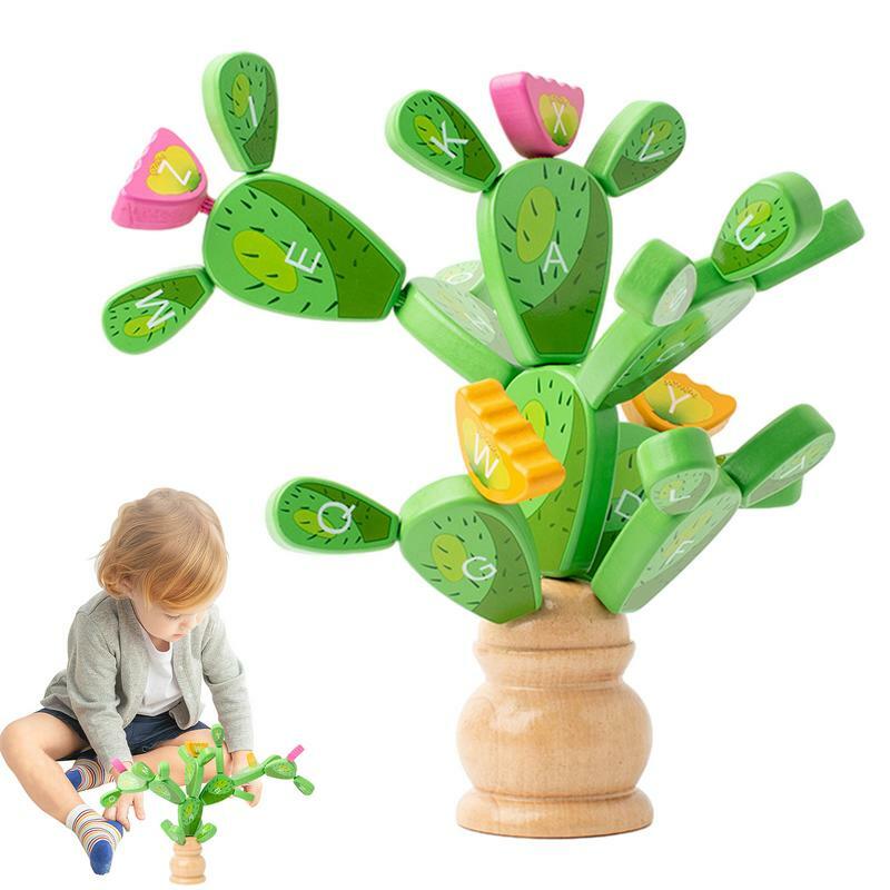 Balancing Cactus Toy  Unique Wooden Learning Education Toys For Festive Gift, Reward, Early Education, Recreation, Interaction