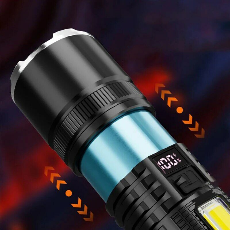 White Laser Telescopic Zoom Flashlight With Softshell Power Indicator Flashlight