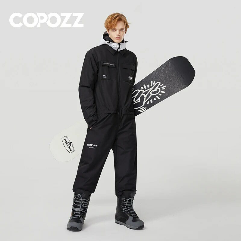 COPOZZ – combinaison de Ski imperméable pour homme et femme, combinaison chaude pour Sports de plein air, Snowboard, une pièce