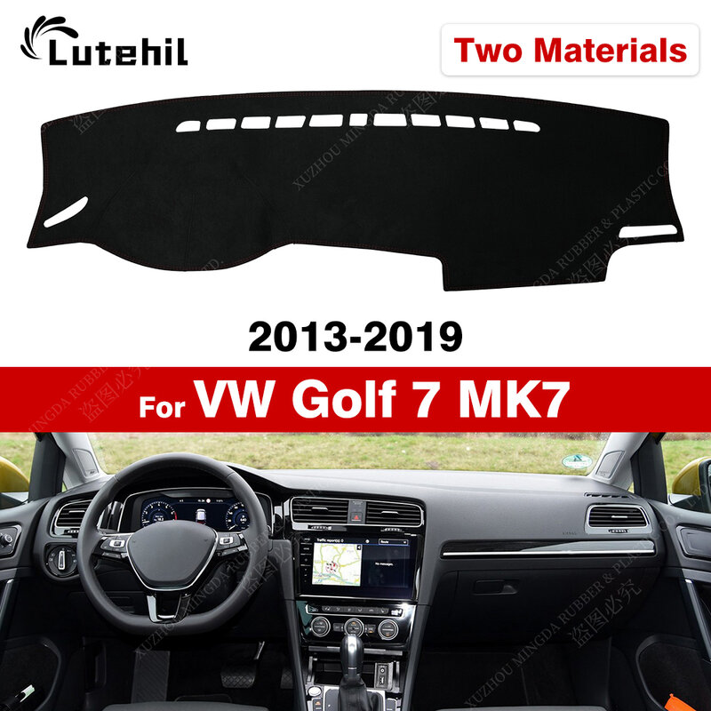 Крышка приборной панели автомобиля для Volkswagen VW Golf 7 MK7 2013 2014 2015 2016 2017 2018 2019, коврик для приборной панели, ковры с защитой от УФ-лучей, автомобильные аксессуары