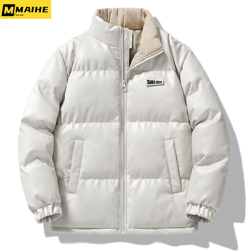 Зимняя хлопковая куртка для мужчин, Корейская теплая куртка с воротником-стойкой, модная повседневная ветрозащитная и водонепроницаемая мужская одежда