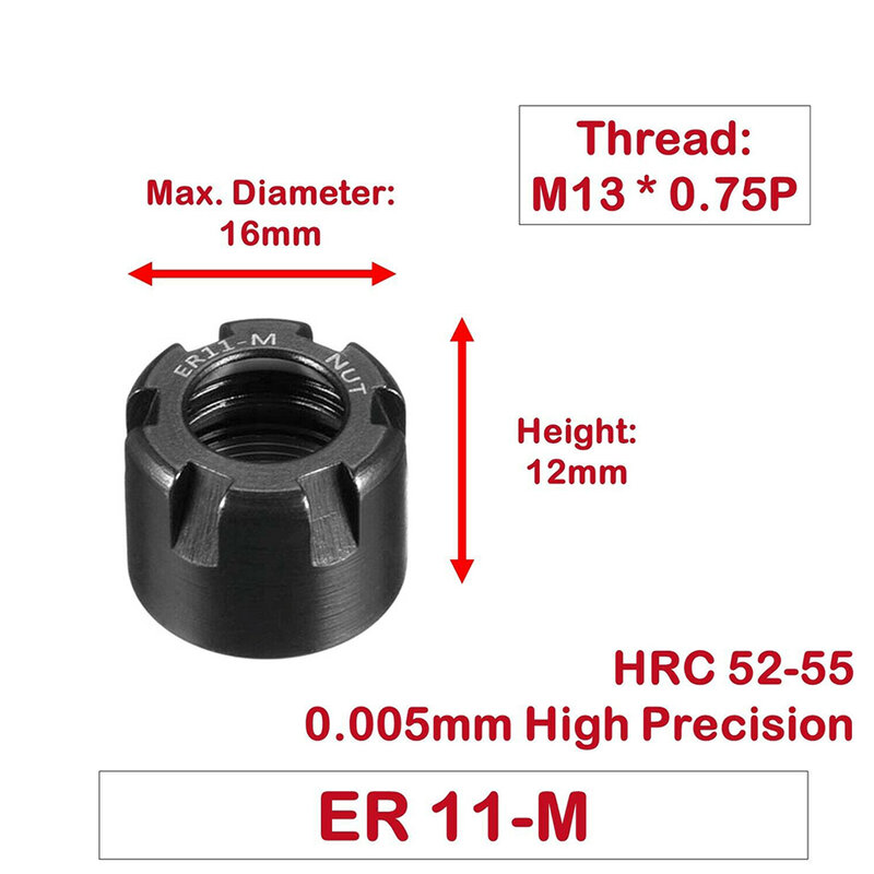 Tuerca de sujeción ER ER40 HRC 52-55, cortador de fresado de alta precisión, tuerca de vástago de mandril, tuerca CNC ER11, alta calidad