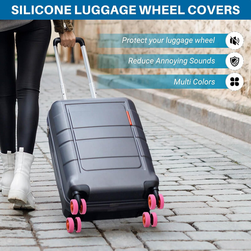 16/8/4PCS ruote in Silicone Protector bagagli ridurre il rumore Trolley Case Silent Caster Sleeve Travel bagagli accessori per valigie