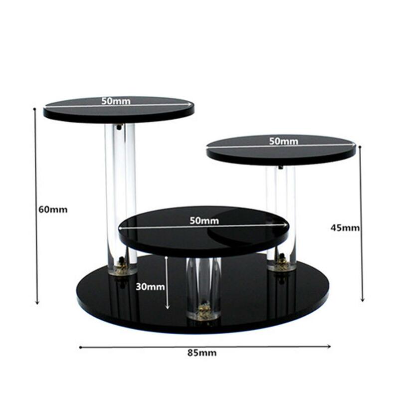 Round Acrylic Display Riser Stand 3 Layer Mini Display Riser Stand for Dessert Jewelry Watches Collectibles Small Cake Display