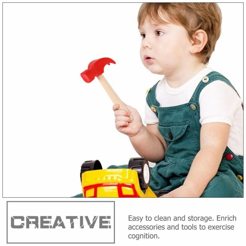 Children Wooden Hammer Baby Claw Hammer Toy Simulation Hammer Toys Maintenance Tools Knocking Toys For Kids