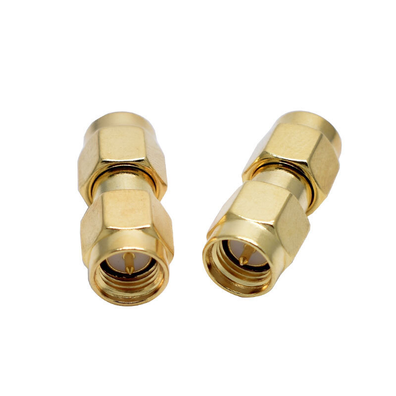 1pcs New Brass Connector Adapter SMA Male Plug to SMA Male Plug RF Coaxial Converter Straight