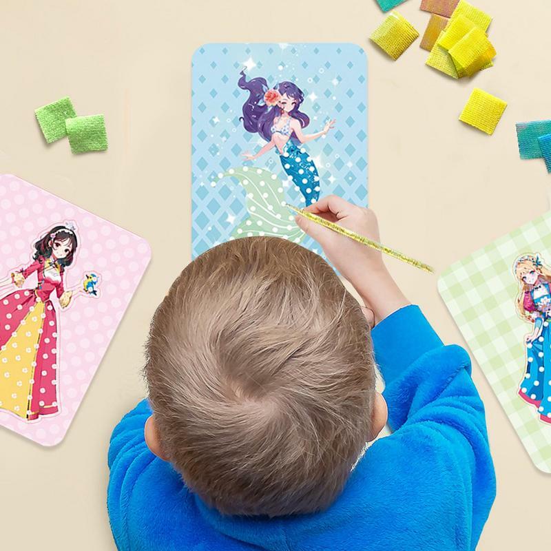 Kit de nettoyage Kiev illage de princesse pour filles, livre d'éducation artistique pour enfants, artisanat de bricolage amusant