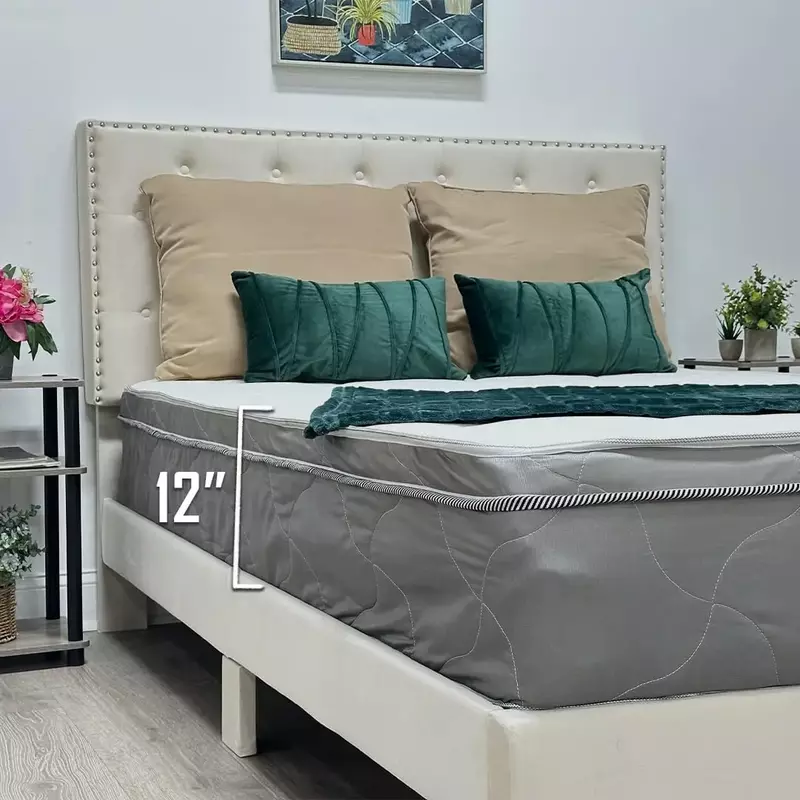 12 Inch Hybrid Twin Mattress with High Density&Comfort Cold Foam with Continuous Coil Bonnell Springs-Eco-Friendly, Breathable