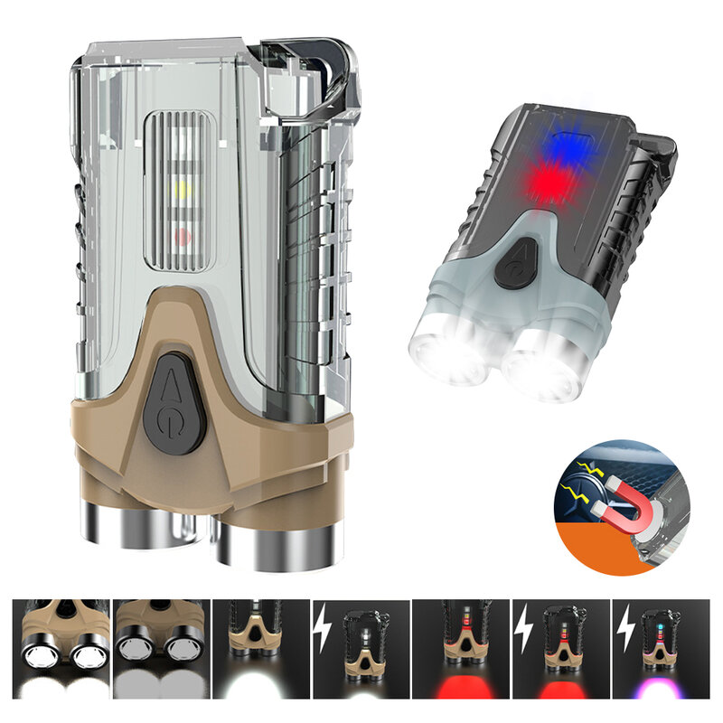 V10/v7/v3 edc Taschenlampe tragbare Schlüssel leuchte 1000lm Typ-C wiederauf ladbare Taschenlampe wasserdicht mit Magnet UV Not lampe