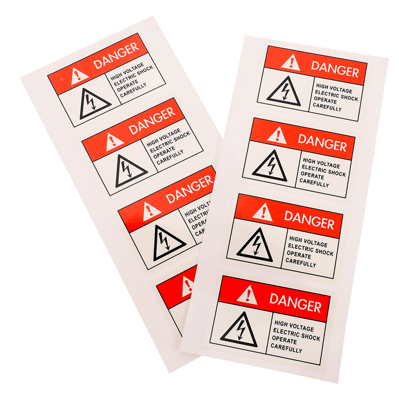 Étiquette antichoc électrique, signe de choc pour l'iode, danger de mise en garde, haute tension, 8 pièces