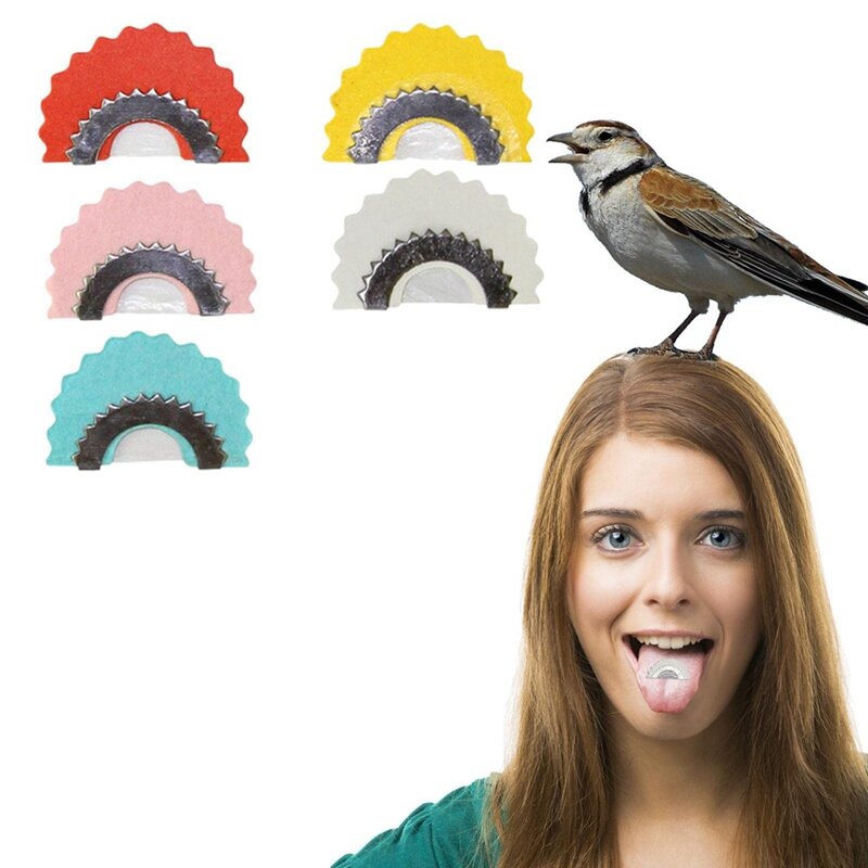 Magical Bird Caller Tongue Whistle, Metal Mostrado para Produzir Alta Octave Voice, 5 pcs