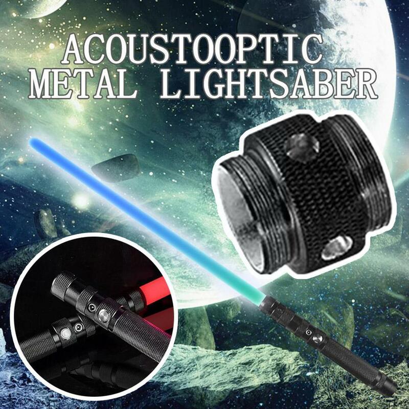 Lightsaber łączniki metalowe lampa błyskowa Led kij Hit dźwięk akcesoria zabawki ze stopu Grip dzieci łącznik efekt Cosplay oświetlenie kolor