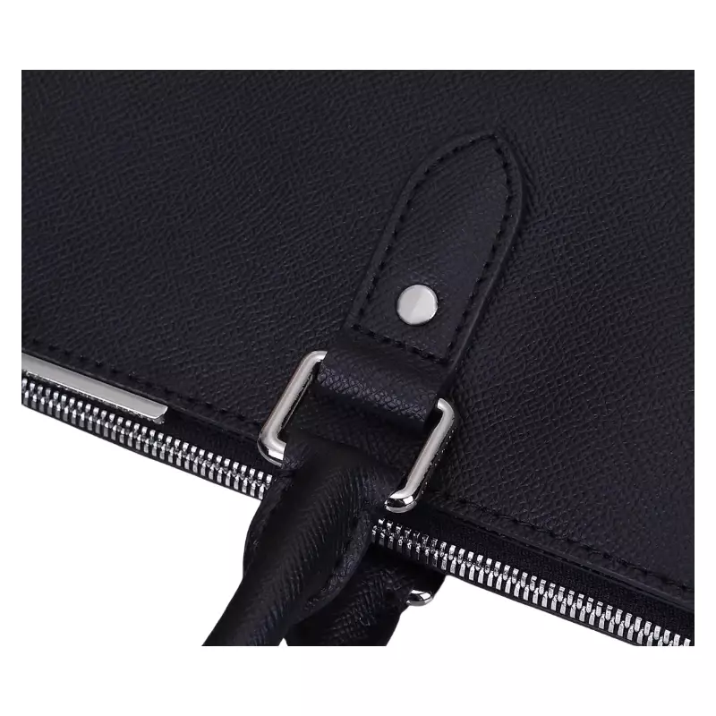 กระเป๋าแล็ปท็อปหนังสีดำความจุขนาดใหญ่ของผู้ชายกระเป๋าสะพายไหล่เส้นทแยงมุม15นิ้ว Tali bahu ปรับได้