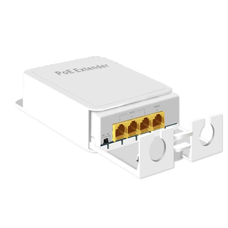 HORACO-POE Extensor para rede ao ar livre, repetidor impermeável, 4 portas, 100 Mbps, 1000Mbps, IP55, VLAN, 44-57V, 30W, P0Y5