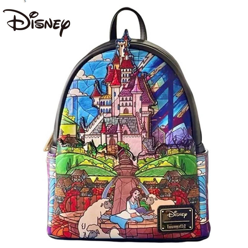 MINISO Disney Marvel Loungefly Beauty and The Beast Princess Bell zaino borsa da scuola per ragazze borsa per il tempo libero per bambini